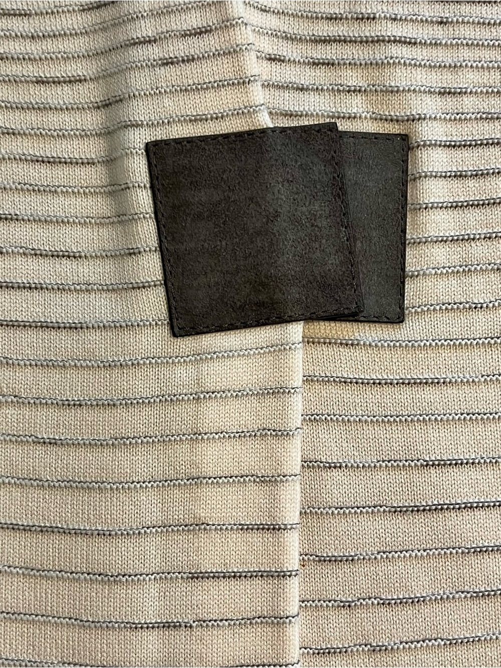 Lafayette 148 New York Wool Cardigan Sweater Ombre Gray Beige Leather Closure S - Picture 4 of 10